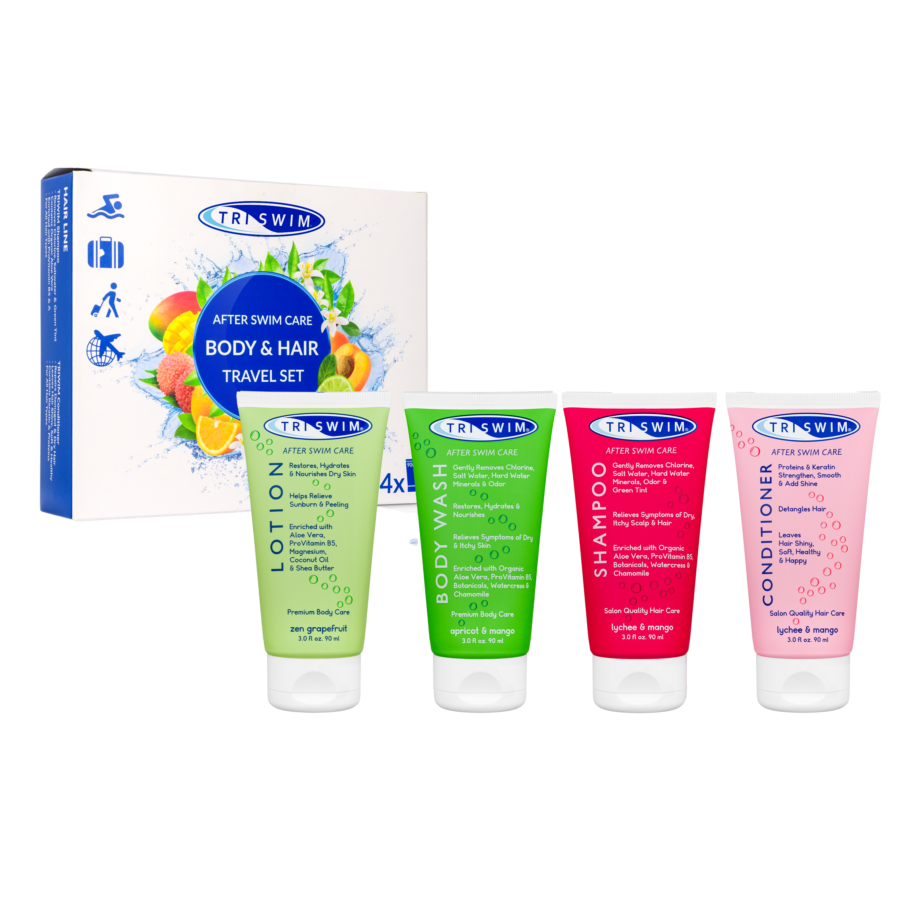 Premium Chlorine Removal Travel Set After Swim